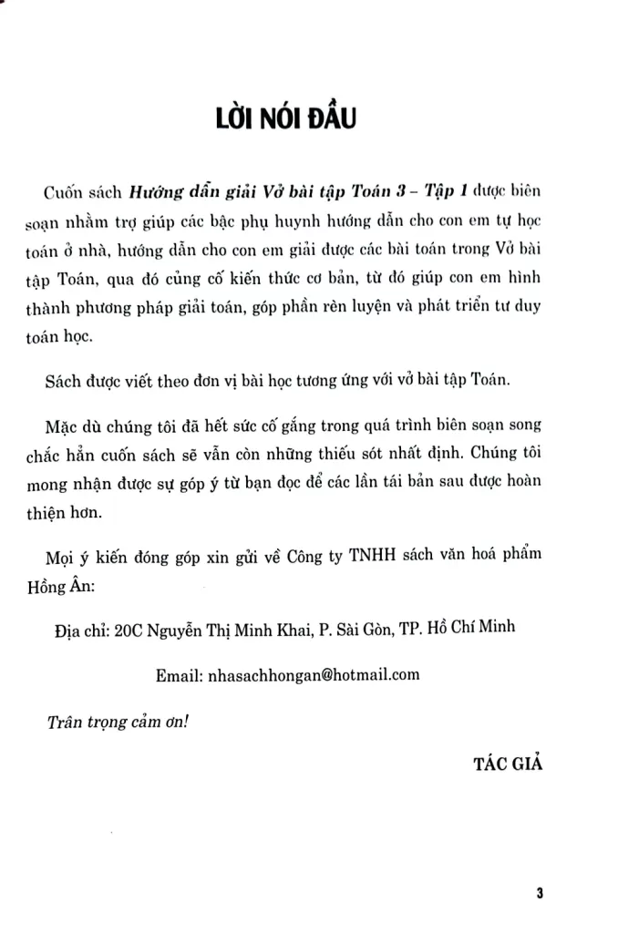 HƯỚNG DẪN GIẢI VỞ BÀI TẬP TOÁN LỚP 3 - TẬP 1 (Bám sát SGK Chân trời sáng tạo)